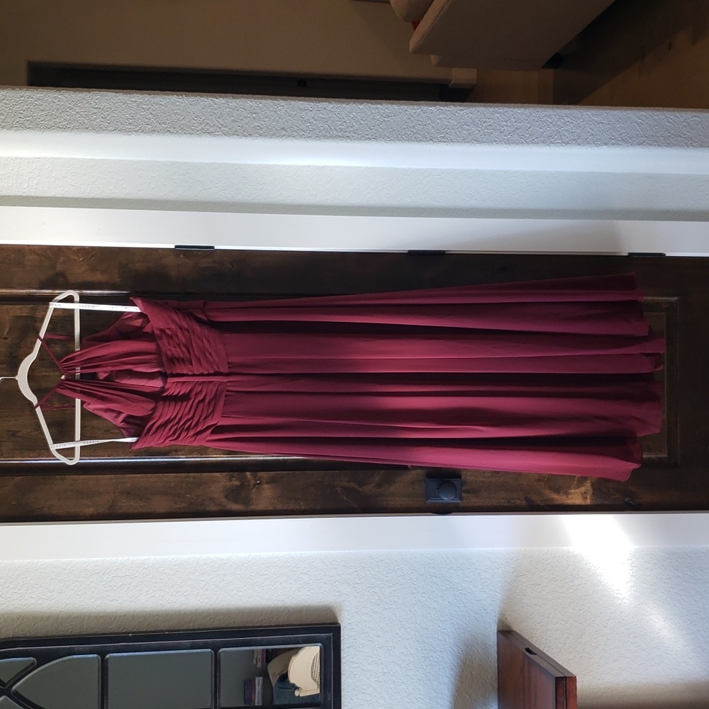Azazie Ginger Bridesmaids Dress in Cabernet - Picture 13 of 17